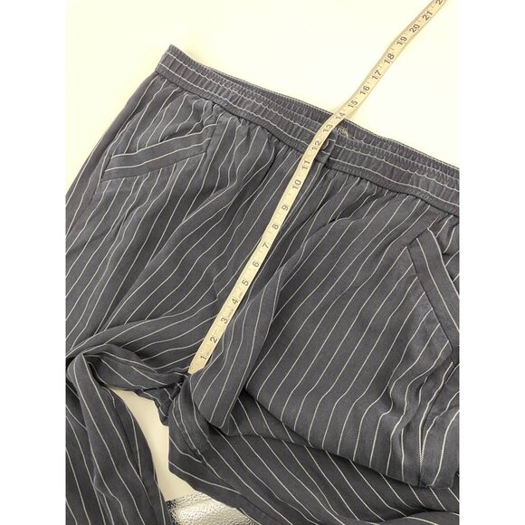 Eileen Fisher Womens Plus Size 2X Striped Tencel Cropped Pants Navy Lagenlook - Picture 7 of 8